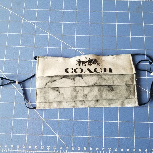 (2) masks with Coach logo - black+white elastic - Picture 6 of 7